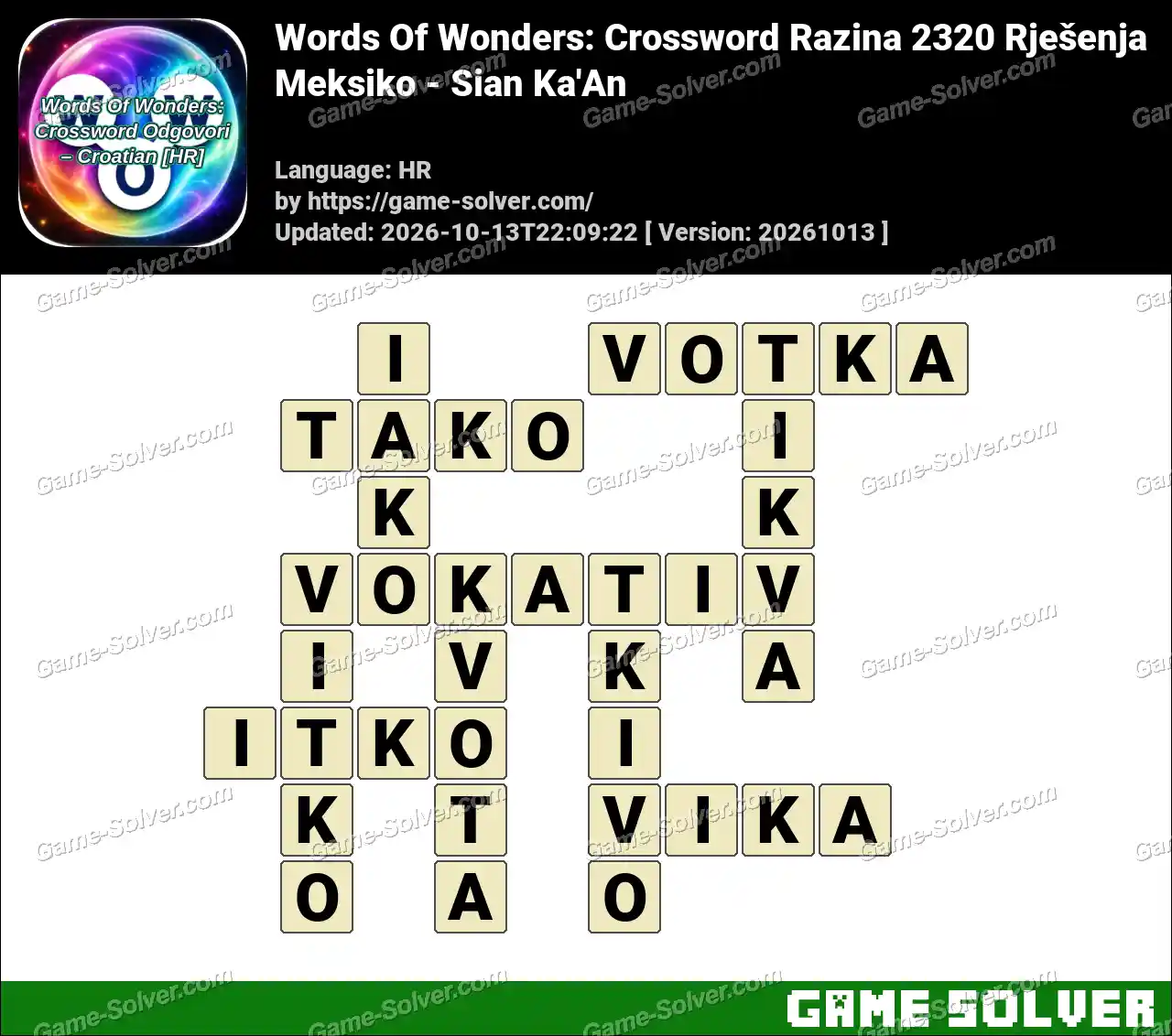 Words Of Wonders: Crossword Razina 2320 Rješenja – Meksiko – Sian Ka’An
